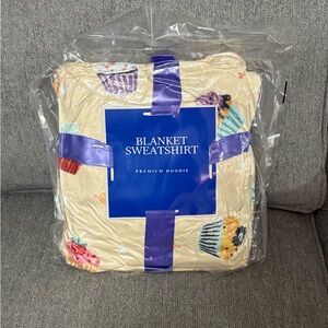 Colorful Blanket Sweatshirt with Cupcake Design